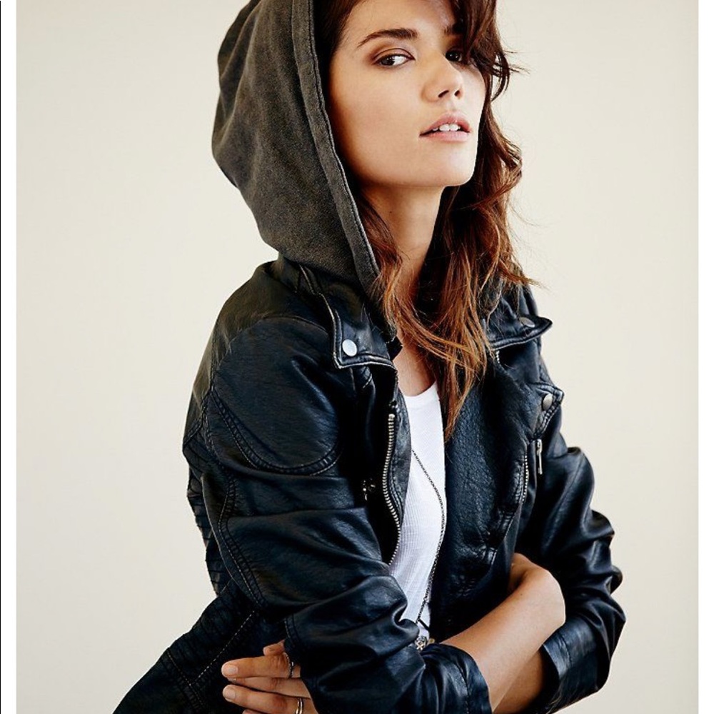 Free People vegan leather jacket